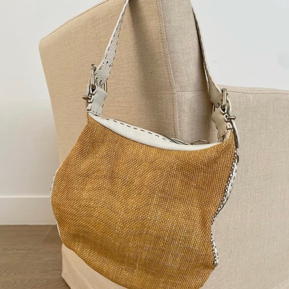 FENDI Oyster Selleria Lavorazione a Mano handbag. Straw/white leather!! - Picture 8 of 16